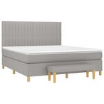 vidaXL Sommier à lattes de lit avec matelas Gris clair 160x200cm Tissu