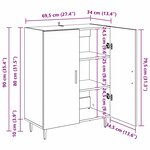 vidaXL Buffet Chêne artisanal 69 5 x 34 x 90 cm Bois d'ingénierie
