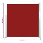 vidaXL Auvent latéral rétractable de patio 140x300 cm Rouge