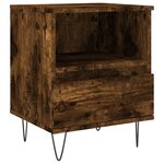 vidaXL Table de chevet chêne fumé 40x35x50 cm bois d’ingénierie