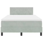 vidaXL Lit à ressorts avec matelas Gris clair 120 x 190 cm Velours