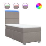 vidaXL Sommier à lattes de lit avec matelas Taupe 100x200 cm Tissu