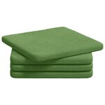 vidaXL Coussins de siège 4 Pièces Vert clair 40 x 40 x 3 cm Velours