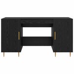 vidaXL Bureau avec porte Chêne noir 140 x 50 x 75 cm Bois d'ingénierie