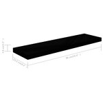 vidaXL Étagère murale flottante 2 Pièces Noir brillant 90x23 5x3 8 cm MDF