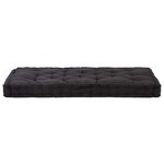 vidaXL Coussins de plancher de palette lot de 2 Coton Noir