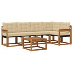 vidaXL Ensemble de canapés d'extérieur 6 pc Naturel et Beige
