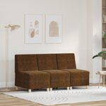 vidaXL Fauteuil avec oreiller 3 Pièces Marron 55 cm Cuir suédé faux
