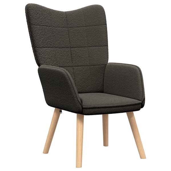 Fauteuil relaxant vidaXL Gris foncé en tissu ressemblant à de la laine bouclée