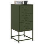 vidaXL Table de chevet vert olive 36x39x78 cm acier