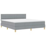 vidaXL Lit à ressorts avec matelas Gris clair 180 x 200 cm tissu
