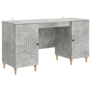 vidaXL Bureau Gris béton 142 5 x 50 x 75 cm Bois d'ingénierie