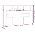 vidaXL Armoire de tête de lit Blanc 180x19x103 5 cm