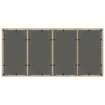 vidaXL Table de jardin avec dessus en verre beige résine tressée