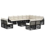 vidaXL Ensemble de canapé de jardin 13 Pièces Noir polyrotin