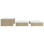 vidaXL Ensemble tables basses gigognes Blanc et chêne 100x100x26 5 cm