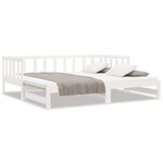 vidaXL Lit coulissant Blanc 2x(90x190) cm Bois de pin massif