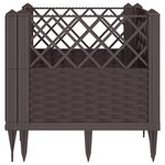 vidaXL Jardinière avec piquets marron 43 5x43 5x43 5 cm PP