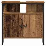 vidaXL Armoire de salle de bain avec évier intégré - Look bois ancien