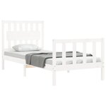 vidaXL Cadre de lit sans matelas blanc bois de pin massif