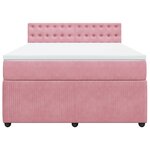 vidaXL Sommier à lattes de lit avec matelas Rose 160x200 cm Velours