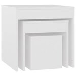 vidaXL Tables gigognes 3 Pièces Blanc Aggloméré