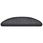 vidaXL Tapis d'escalier 30 pièces 56 x 17 x 3 cm Anthracite Demi-rond