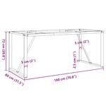 vidaXL Pieds de table à manger cadre en O 180x80x73 cm fonte