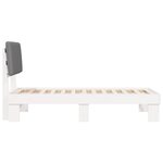 vidaXL Cadre de lit avec tête de lit rembourrée Gris clair 90 x 190 cm