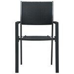 vidaXL Ensemble à manger de jardin 7 Pièces Noir