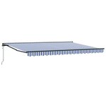vidaXL Auvent Rétractable Bleu et Blanc 450x300 cm