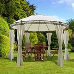 vidaXL Tonnelle ronde avec rideaux 3 5 x 2 7 m