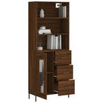 vidaXL Buffet haut Chêne marron 69 5x34x180 cm Bois d'ingénierie