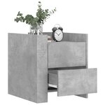 vidaXL Table de chevet gris béton 45x50x50 cm bois d'ingénierie