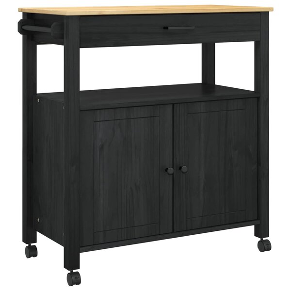 vidaXL Chariot de cuisine MONZA Noir 84 x 40 x 88 5 cm