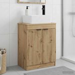 vidaXL Meuble de salle de bain avec évier Chêne artisanal