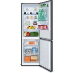 Réfrigérateur combiné hisense - 304l (207l + 97l) - froid ventilé -  l59.5cm x h186cm - noir