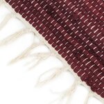 Vidaxl tapis chindi tissé à la main coton 200x290 cm bordeaux et blanc