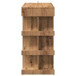 vidaXL Table de bar avec étagère de rangement chêne artisanal