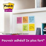 Pack 6 Bloc-note adhésif Super Sticky Notes 127 x 76 mm Coloris Soulful POST-IT
