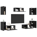 vidaXL Ensemble meuble TV 7 Pièces Chêne noir Bois d'ingénierie