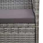 vidaXL Salon de jardin 2 Pièces avec coussin Résine tressée Gris