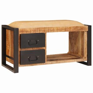 vidaXL Banc de Rangement avec tiroir Marron Bois de manguier massif