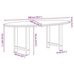 vidaXL Table à manger marron clair bois de chêne massif ovale