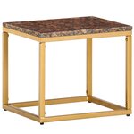 vidaXL Table basse Marron 40x40x35 cm Pierre véritable texture marbre