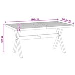 vidaXL Table de salle à manger / Table de repas NOAIN 160 cm Noir