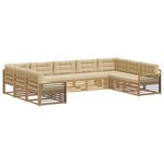 vidaXL Ensemble de canapés d'extérieur 9 Pièces Blanc et Beige