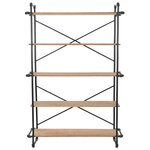 vidaXL Bibliothèque Bois de sapin massif et acier 120x42x180 cm