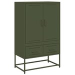 vidaXL Buffet haut vert olive 68x39x111 5 cm acier laminé à froid