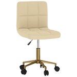 vidaXL Chaise pivotante de salle à manger Crème Velours